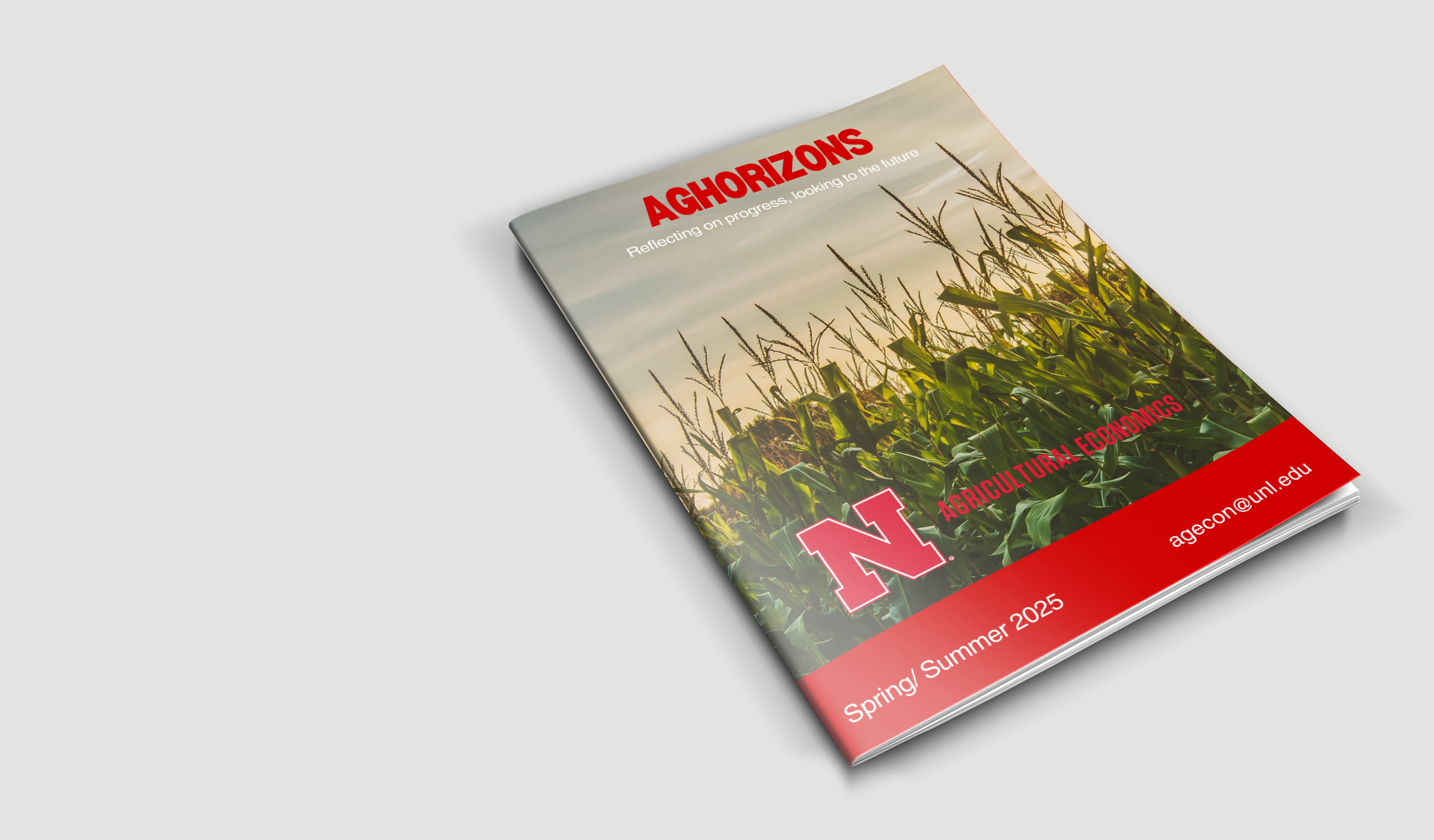 Magazine cover featuring cornfield, red "N" logo, and text for Spring/Summer 2025 agricultural updates.