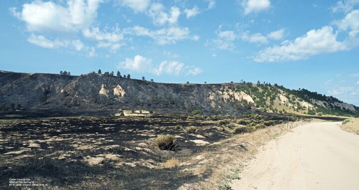Aftermath of the Cedar Canyon fire near Scottsbluff, Nebraska