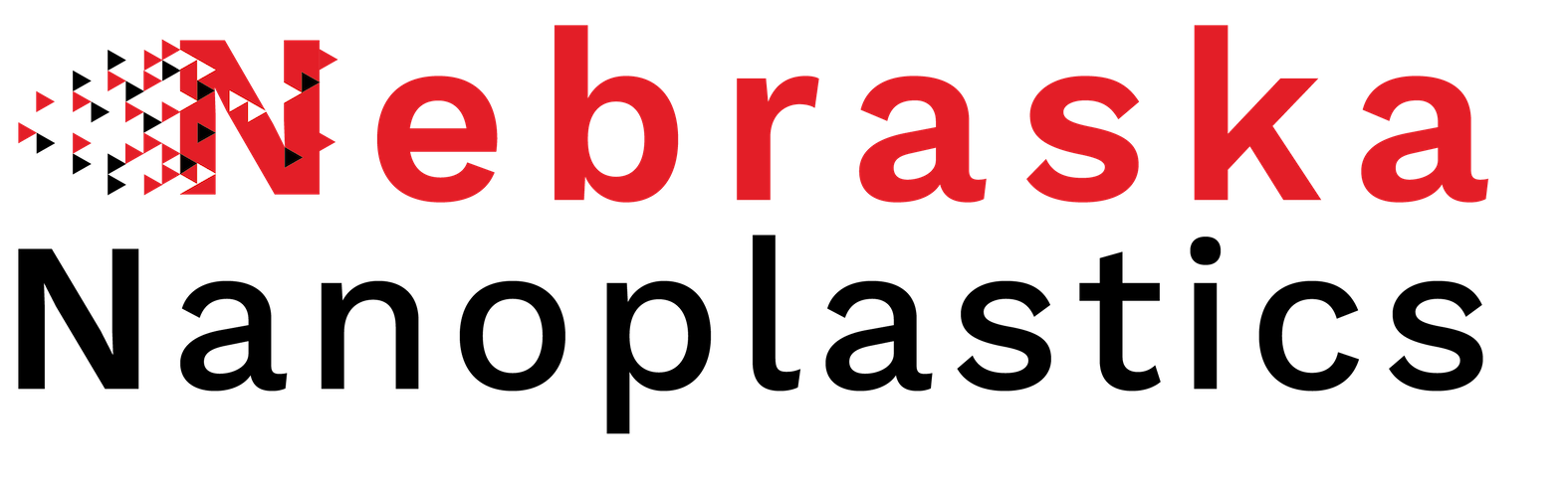 Nebraska logo with red text and a fragmented triangular design on the "N".