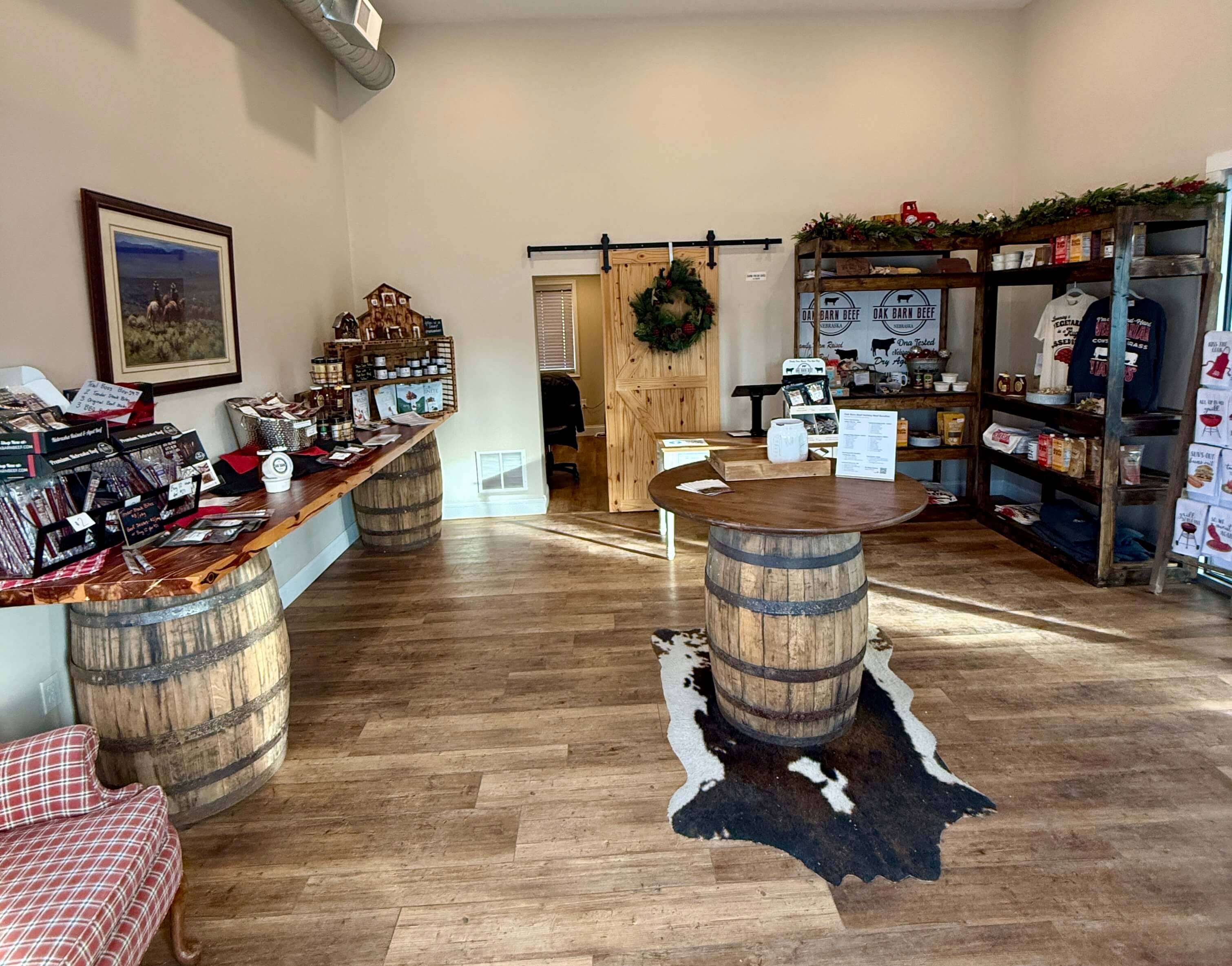 Oak Barn Beef Farm Store display