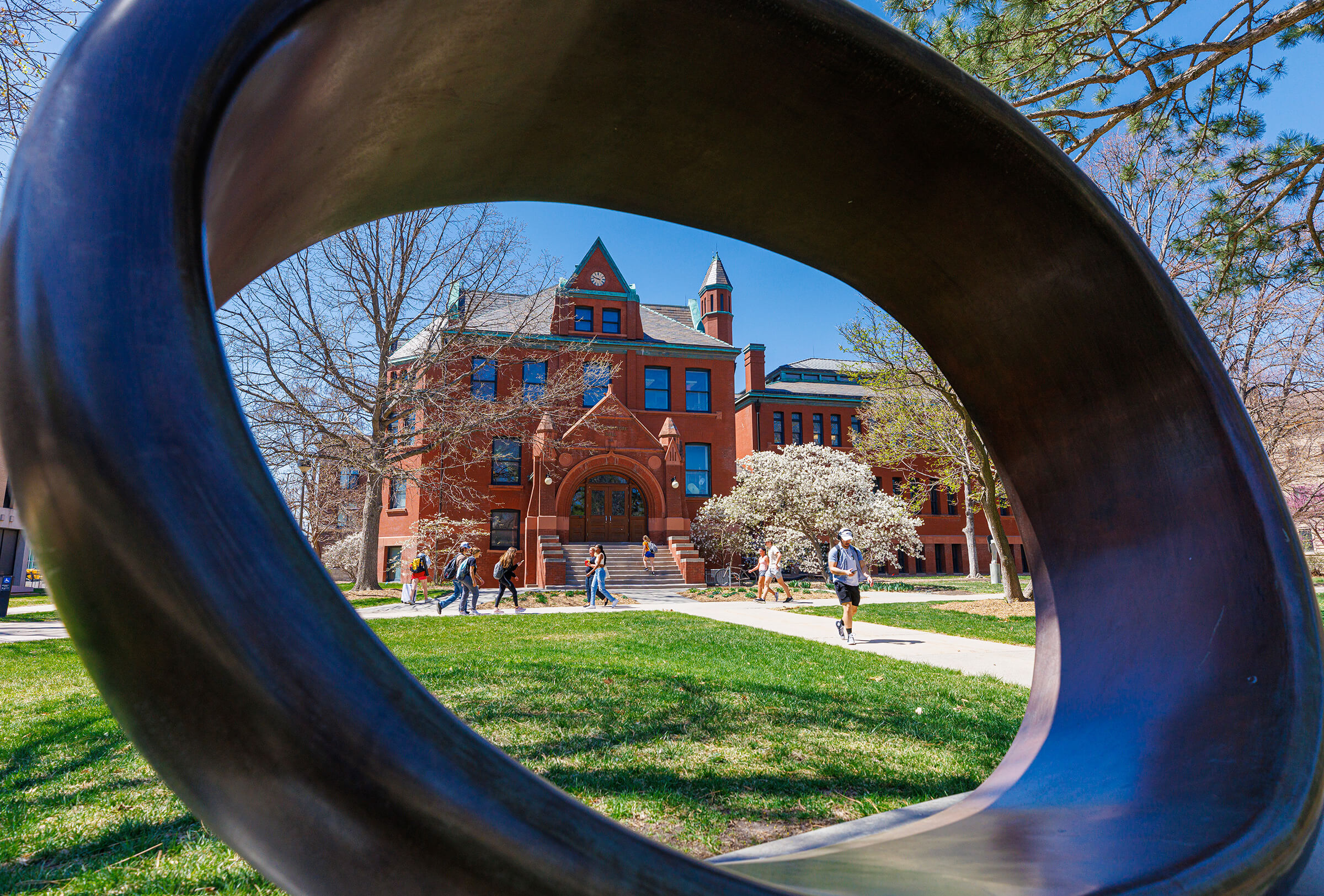 Architecture Hall seen through a sculpture