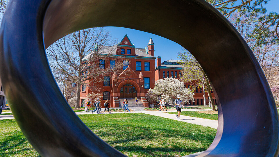 Architecture Hall seen through a sculpture
